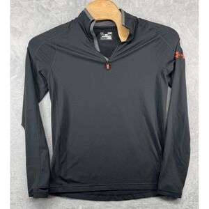 Under Armour Fitted All Season Gear 1/4‎ Zip Long Sleeve Shirt Gray Men's Size S